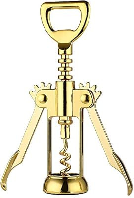 JXS Simple Wing Corkscrew Gold Wine Opener and Beer Opener, Multifunctional Wine Corkscrew Opener | Amazon (US)
