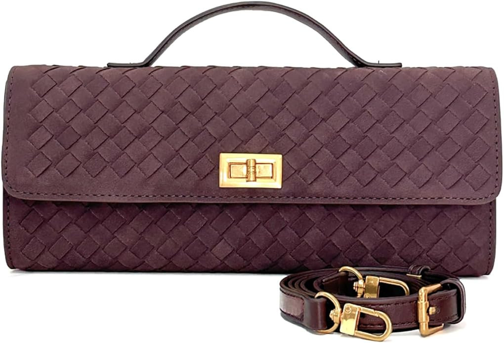 Woven Suede Clutch Purse for Women – Crossbody or Shoulder Evening Bag for Weddings, Parties, D... | Amazon (US)