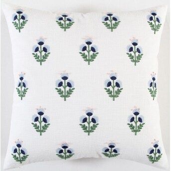 allen + roth  18-in x 18-in Blue Cotton Indoor Decorative Pillow | Lowe's