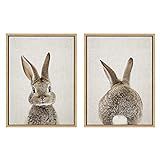 Amazon.com: Kate and Laurel Sylvie Bunny Portrait and Bunny Tail Framed Canvas Wall Art by Amy Pe... | Amazon (US)