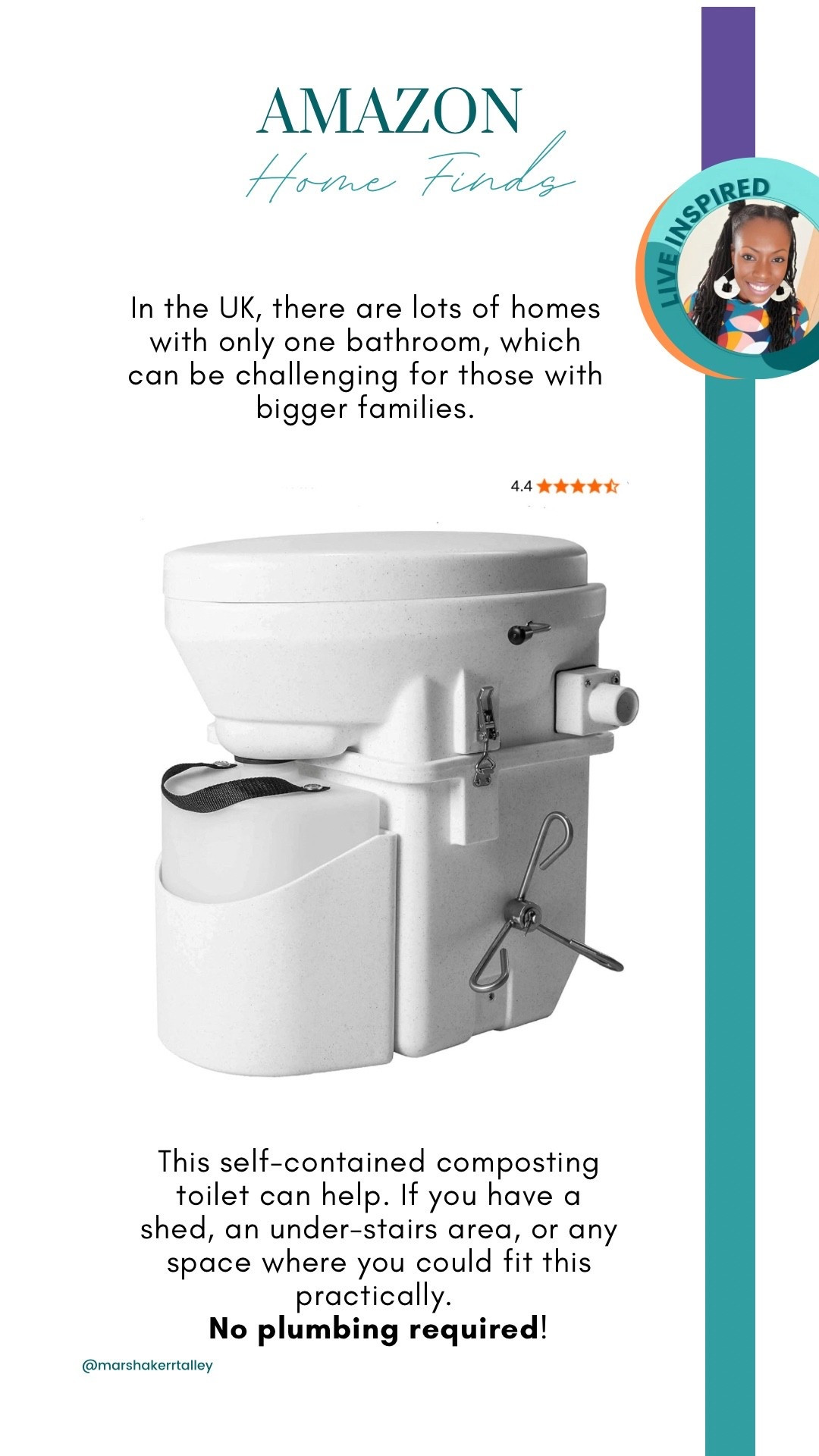 If you are like me, you are always looking for self-sufficient ways to live. This Amazon find is one I am happy about as it can fit nicely in my shed or under my staircase.

When I looking to buy a house, I absolutely wanted at least bathrooms. Unfortunately, my budget said no. Interestingly, allot of houses in the 🇬🇧 have one bathroom. I saw this Nature’s Head self-contained compositing toilet in someone else’s home, and the brilliant idea dawned on me.

I could do this same thing at my home! Imagine a whole new toilet without the plumbing and such. 

Would you use this in your home? 

I know tiny-home owners use that kind of things all the time.


#LTKHome #LTKFamily