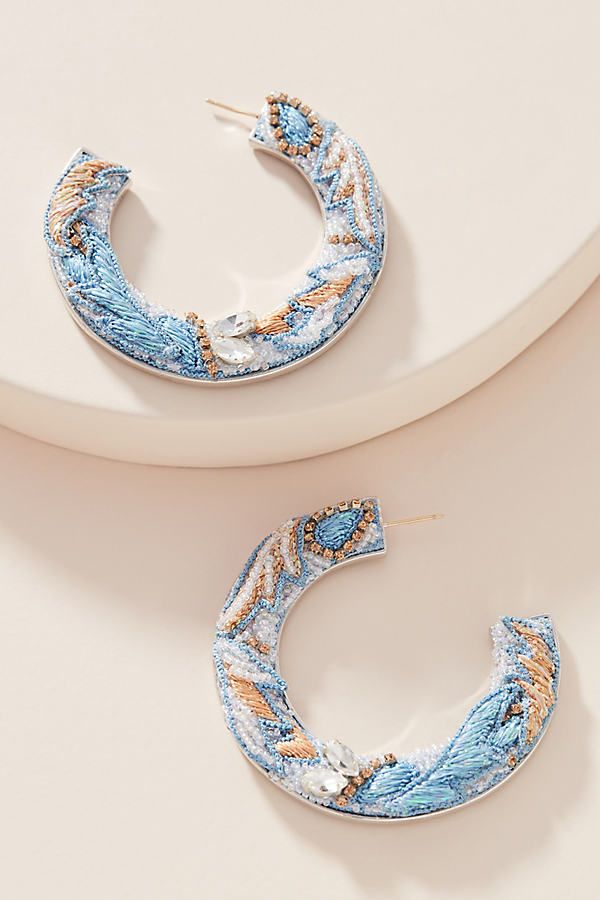 Mignonne Gavigan Wilder Hoop Earrings By Mignonne Gavigan in Blue Size ALL | Anthropologie (US)