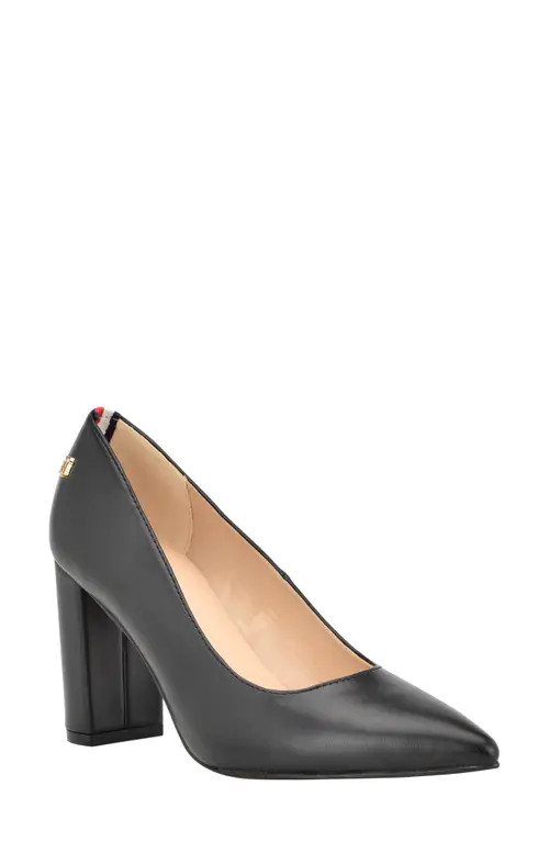 Tommy Hilfiger Abilene Block Heel Pump in Black at Nordstrom, Size 8.5 | Nordstrom