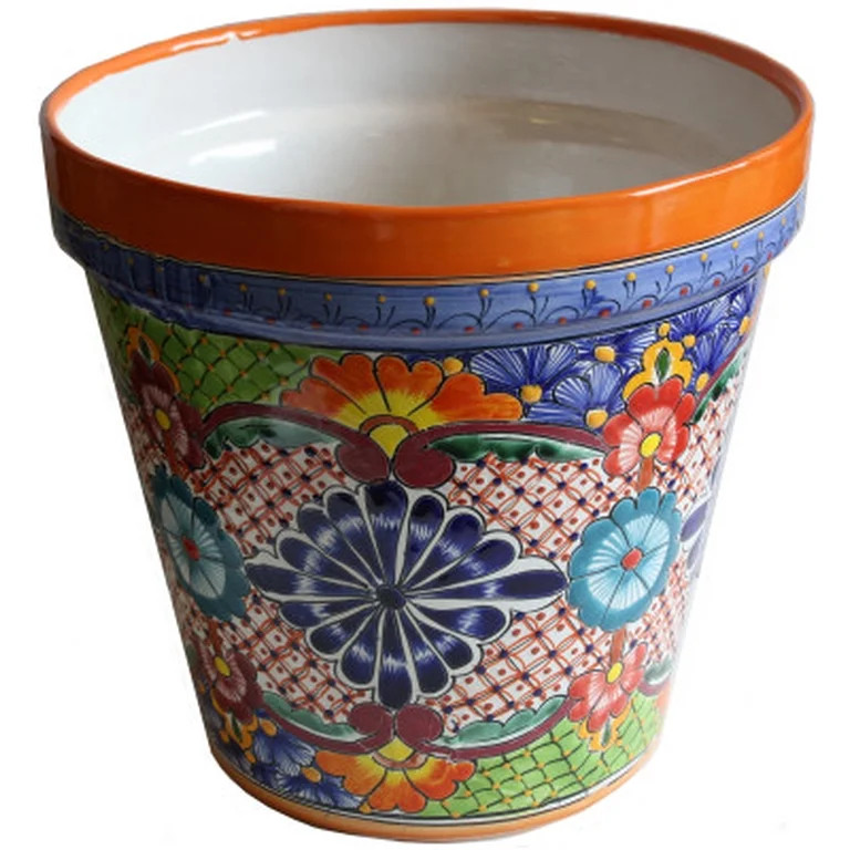 Small-Sized Ayumba Mexican Colors Talavera Ceramic Garden Pot | Walmart (US)