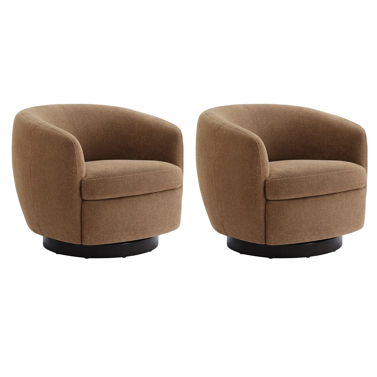 Marcy Upholstered Swivel Barrel Chair (Set of 2) | Joss & Main