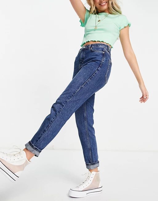 Topshop mom jeans in indigo | ASOS (Global)