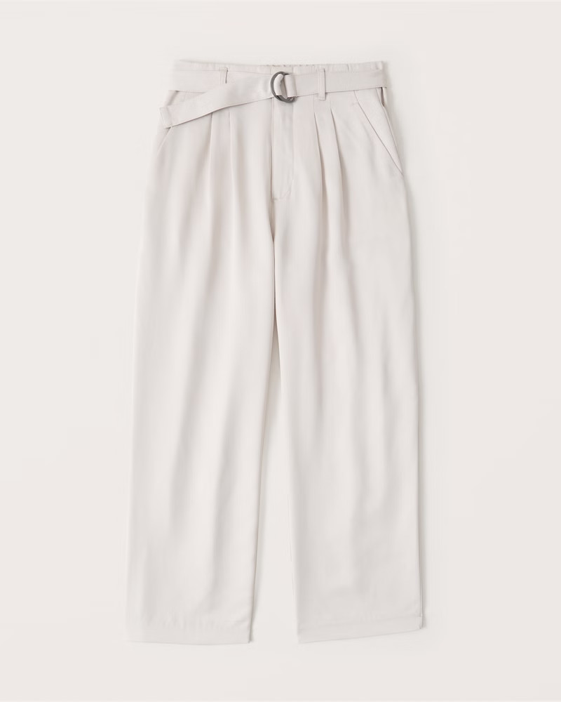 Belted Ankle Straight Pants | Abercrombie & Fitch (US)
