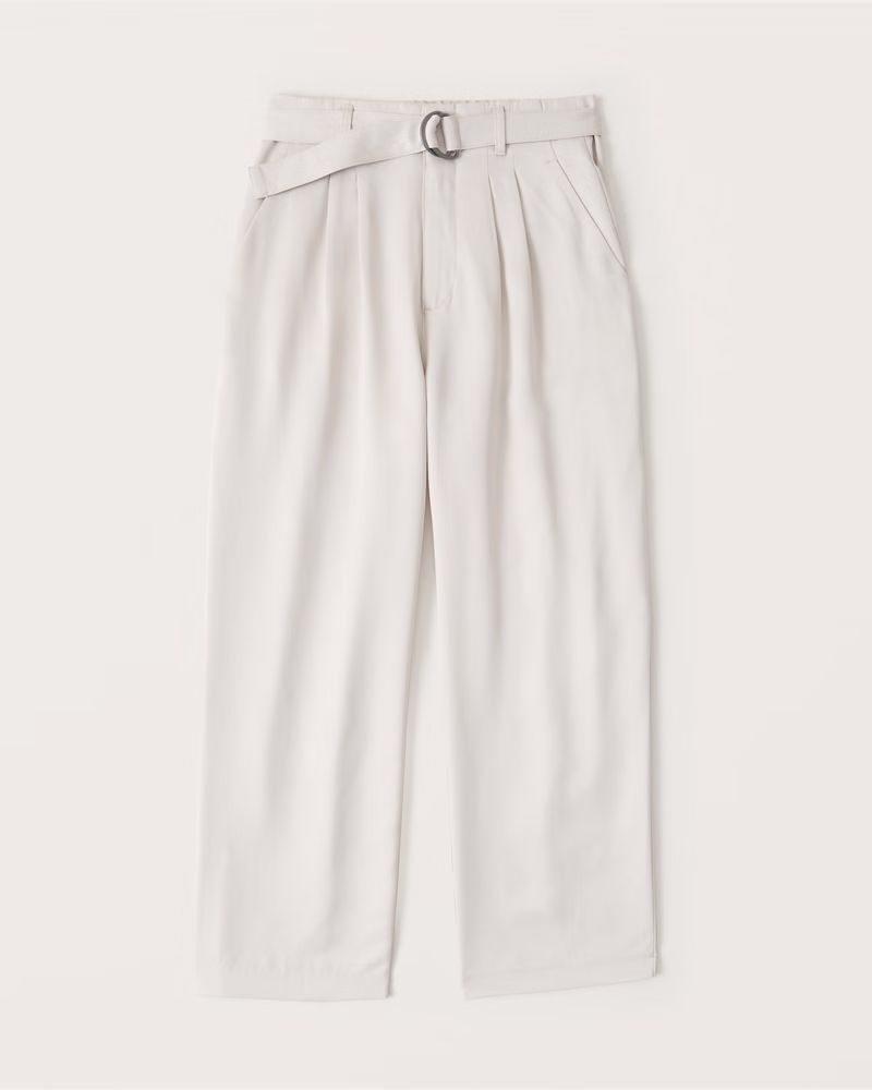 Belted Ankle Straight Pants | Abercrombie & Fitch (US)