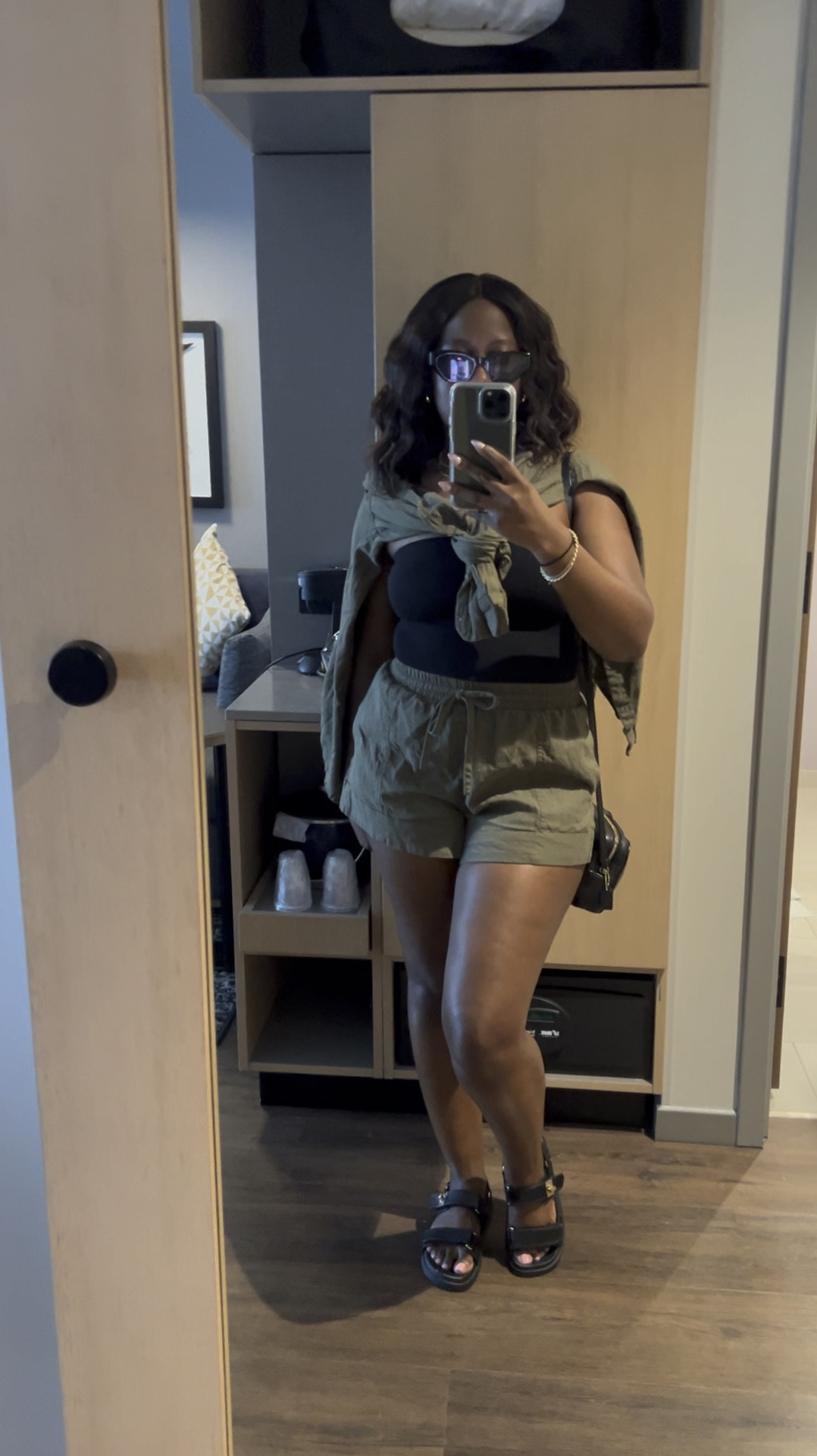 Green matching set: size M
Black tube top: size S
Black dad sandals: size 6
Black purse
Black sunglasses
Gold jewelry 

Sunnies // shorts // top // shirt // linen // strapless top // chunky sandals // platform sandals // shoes // slides //bag // necklace // bracelet // country concert outfitt

#LTKVideo #LTKStyleTip #LTKFindsUnder50