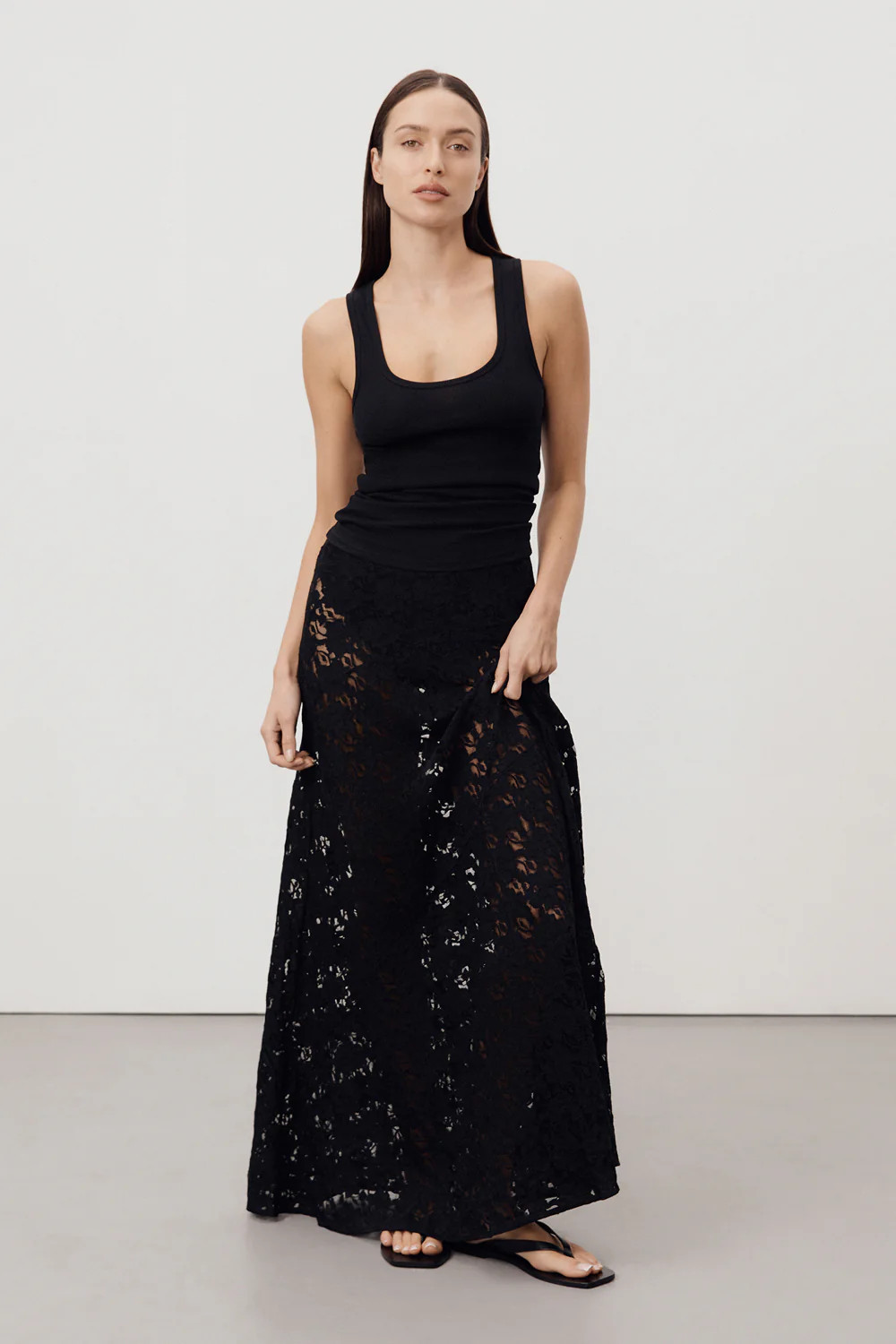 LOULA BLACK LACE SKIRT | DISSH