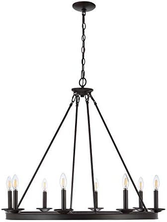 Safavieh CHA4016A Fauna Oil-Rubbed Bronze 8-Light Linear (LED Bulbs Included) Chandelier | Amazon (US)