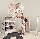 Murwall Nursery Peony Wall Decal Kids Pink Floral Wall Sticker Watercolor Floral Removable Peel n St | Amazon (US)
