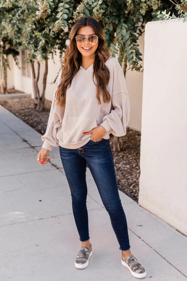 Stylish Splendor Oatmeal Hoodie | The Pink Lily Boutique