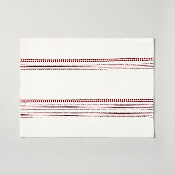 Woven Jacquard Stripes Placemat Red - Hearth & Hand™ with Magnolia | Target