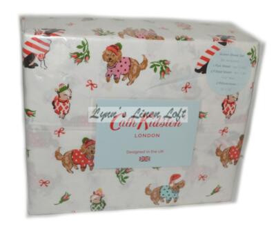 CATH KIDSTON LONDON Puppy Love QUEEN SHEET SET 4P New Cotton Percale | eBay US