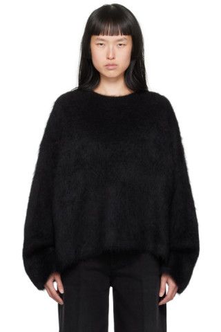TOTEME - Black Boxy Sweater | SSENSE