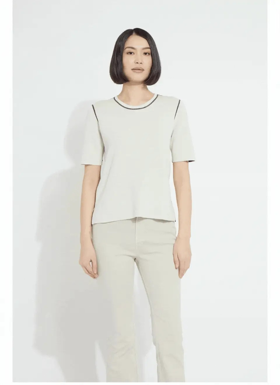 Odessa Reversible Knit Short Sleeve Tee | Lysse NY