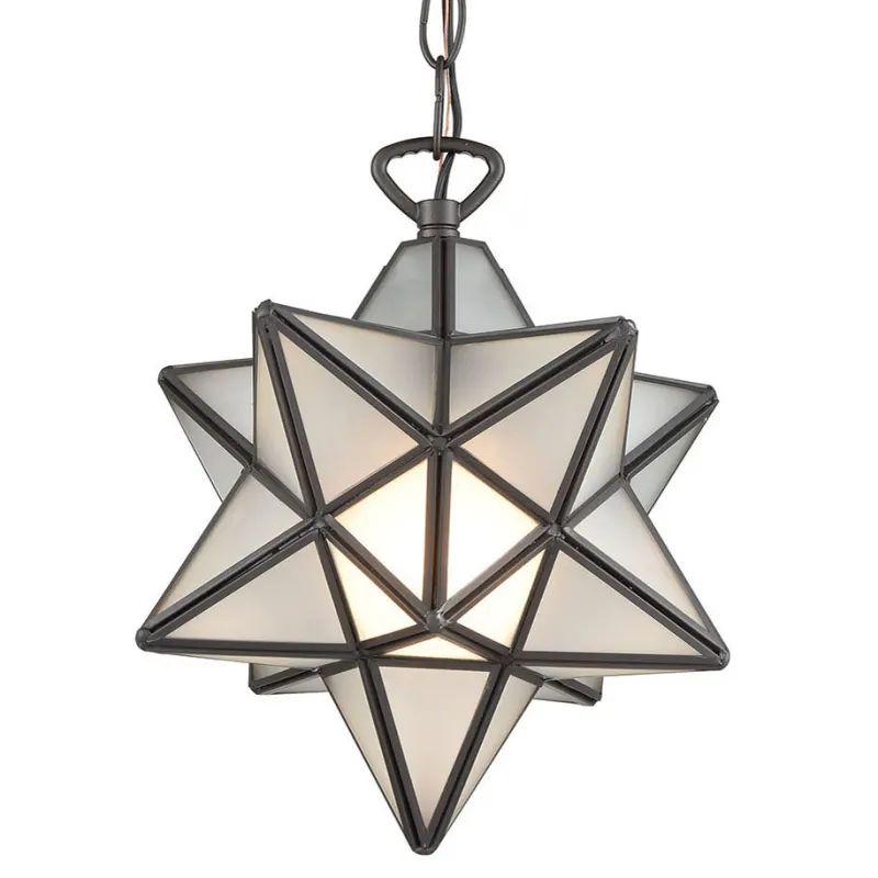 Elk Home 1145-015 Moravian Star Single Light 9" Wide Mini Pendant Oil Rubbed Bronze Indoor Lighting  | Build.com, Inc.