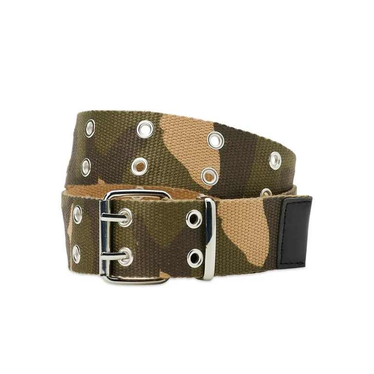 Wonder Nation by Wonder Nation Camo Canvas Grommet Belt, Green, Sizes S-L | Walmart (US)
