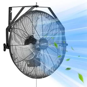 18 Inch Industrial Wall Mount Fan 3 Speed 4000 CFM Garage Workshop Fan | VEVOR US | Vevor