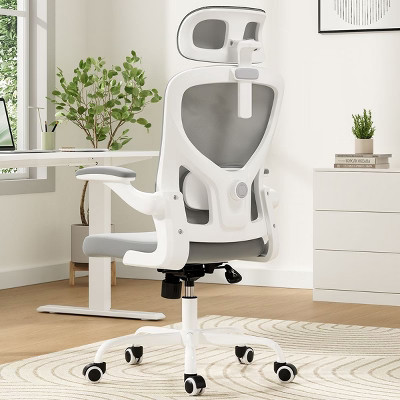 PAGED Office Chair with Flip-up Armrests,Computer Chair with Headrest & Adjustable Lumbar Support for Home,Office,350lbs Weight Capacity,Gray | Target