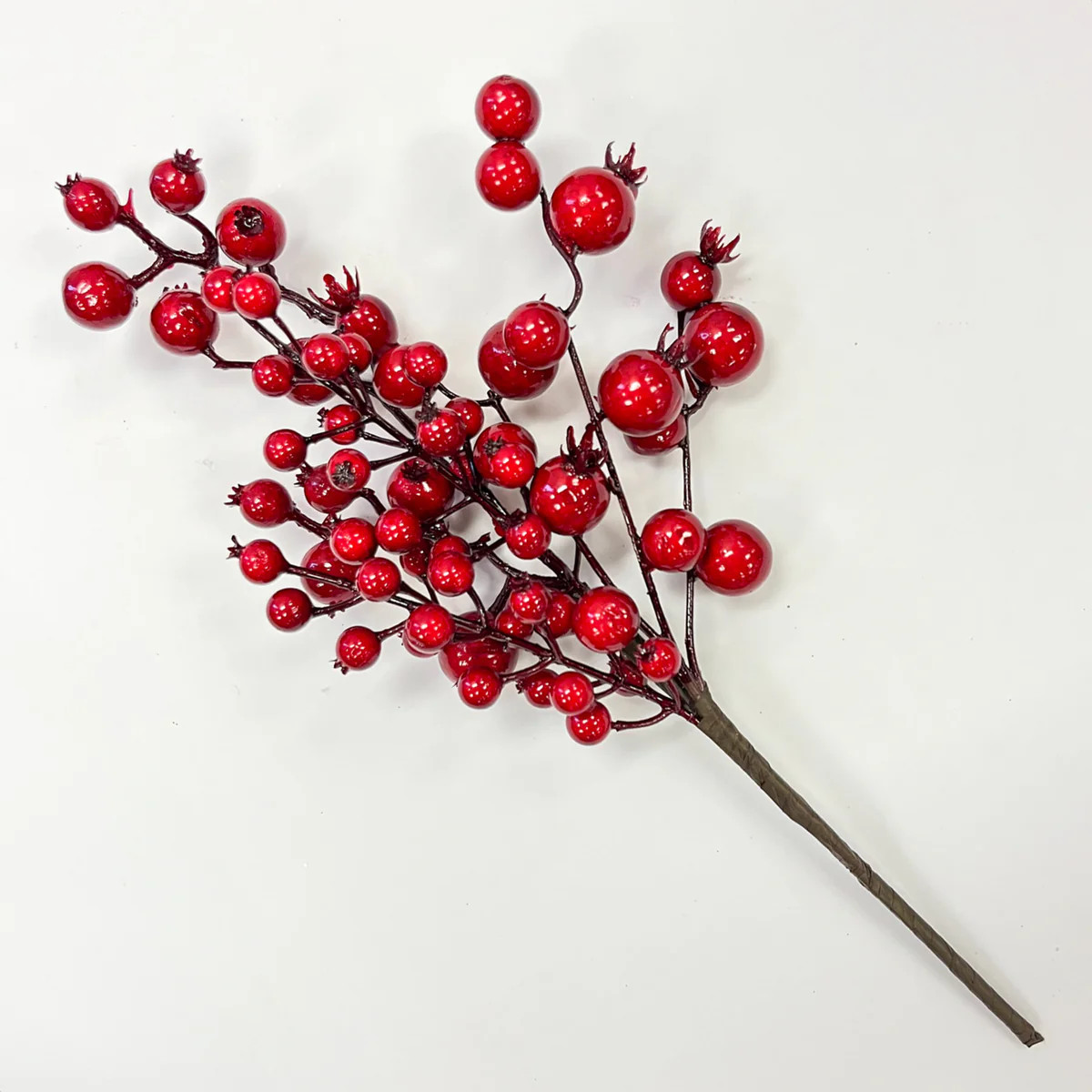 Waterproof Red Mixed Berry Crabapple Winter Spray Faux Holiday Christmas Stem Pick - 14" | Darby Creek Trading