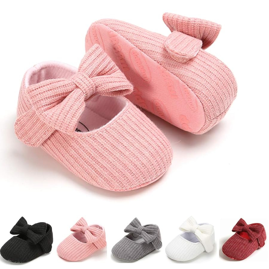 Baby Girls Mary Jane Flats with Bowknot Flowers Princess Wedding Dress Ballet Shoes Non-Slip Todd... | Amazon (US)