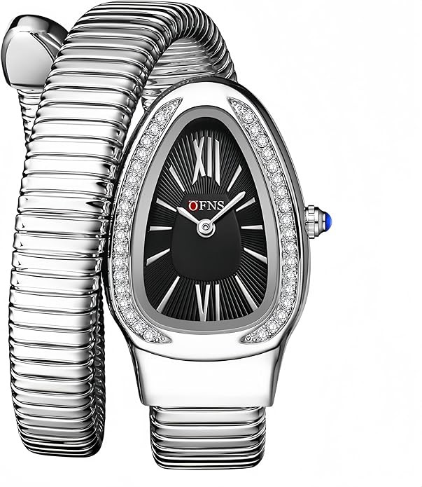 OFNS Snake Watches for Women Luxury Women's Snake Shape Bangle Watch Diamond Quartz Wristwatch La... | Amazon (US)
