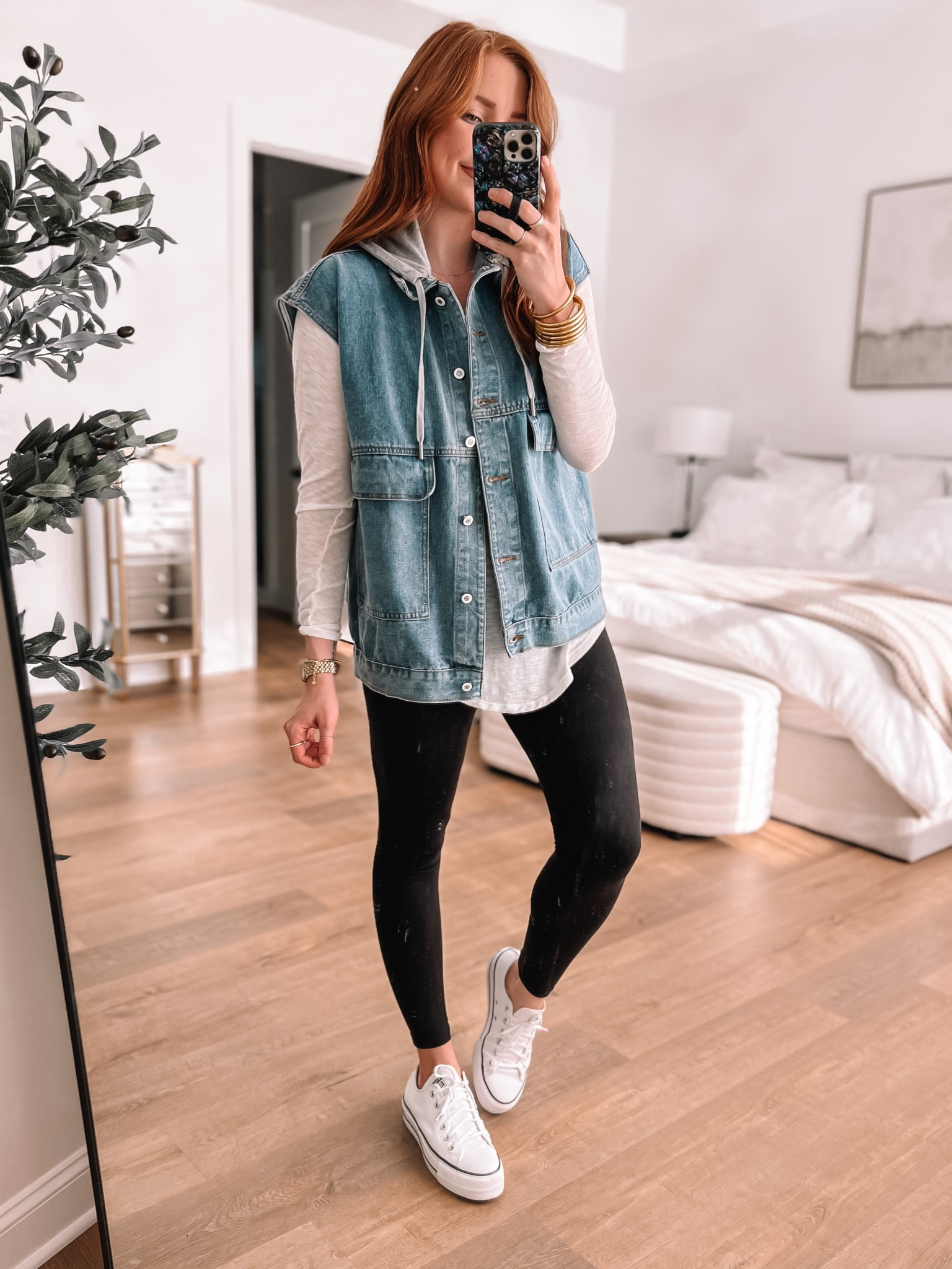 Oversized Denim Vest Outfits Retro Sleeveless Denim Vest