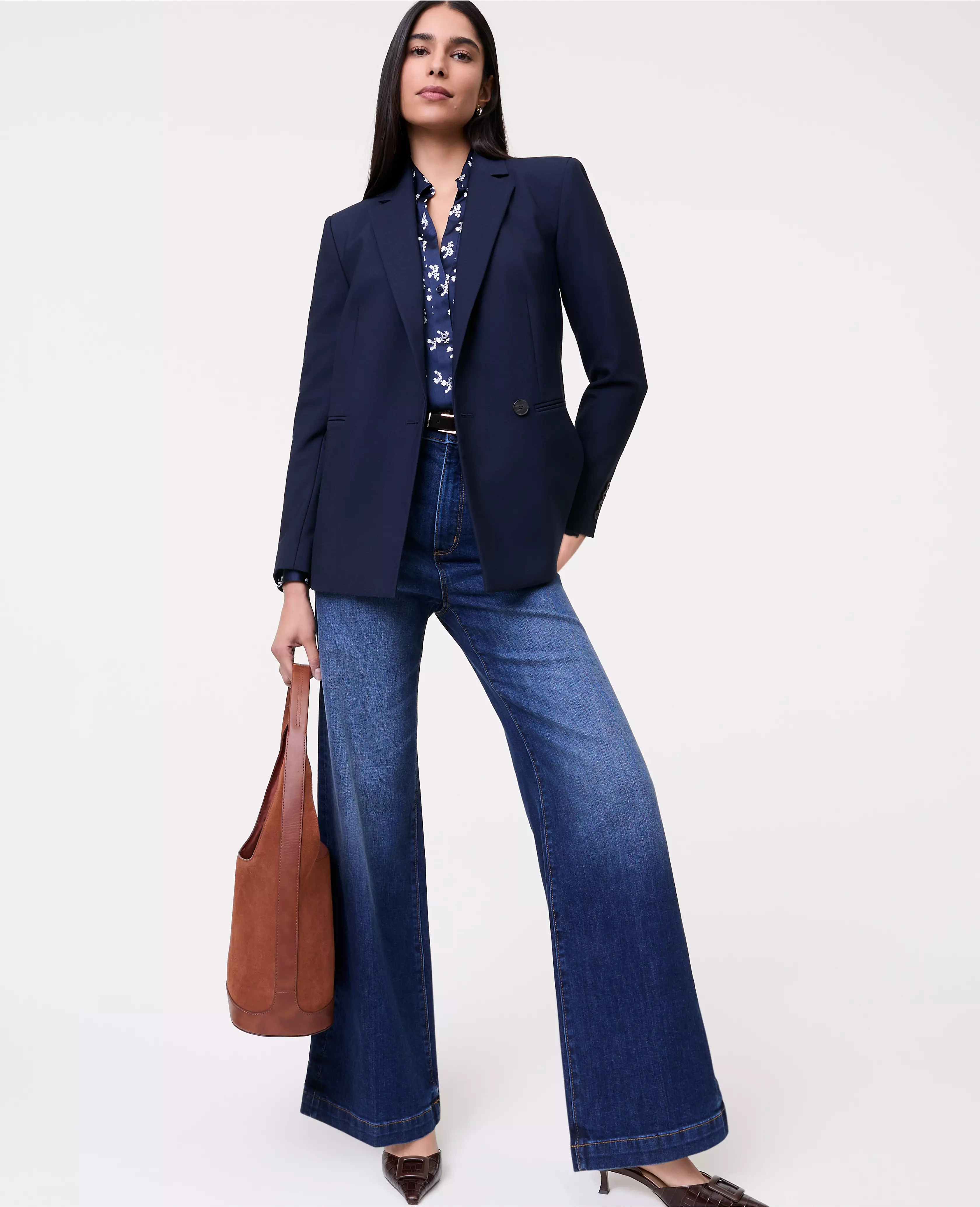 The Straight Fit Double Breasted Blazer | Ann Taylor