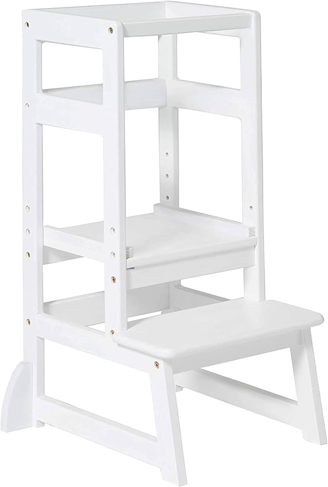 SDADI LT05W Mother's Helper Adjustable Height Kitchen Step Stool, Children Kids Toddlers Counter ... | Amazon (US)
