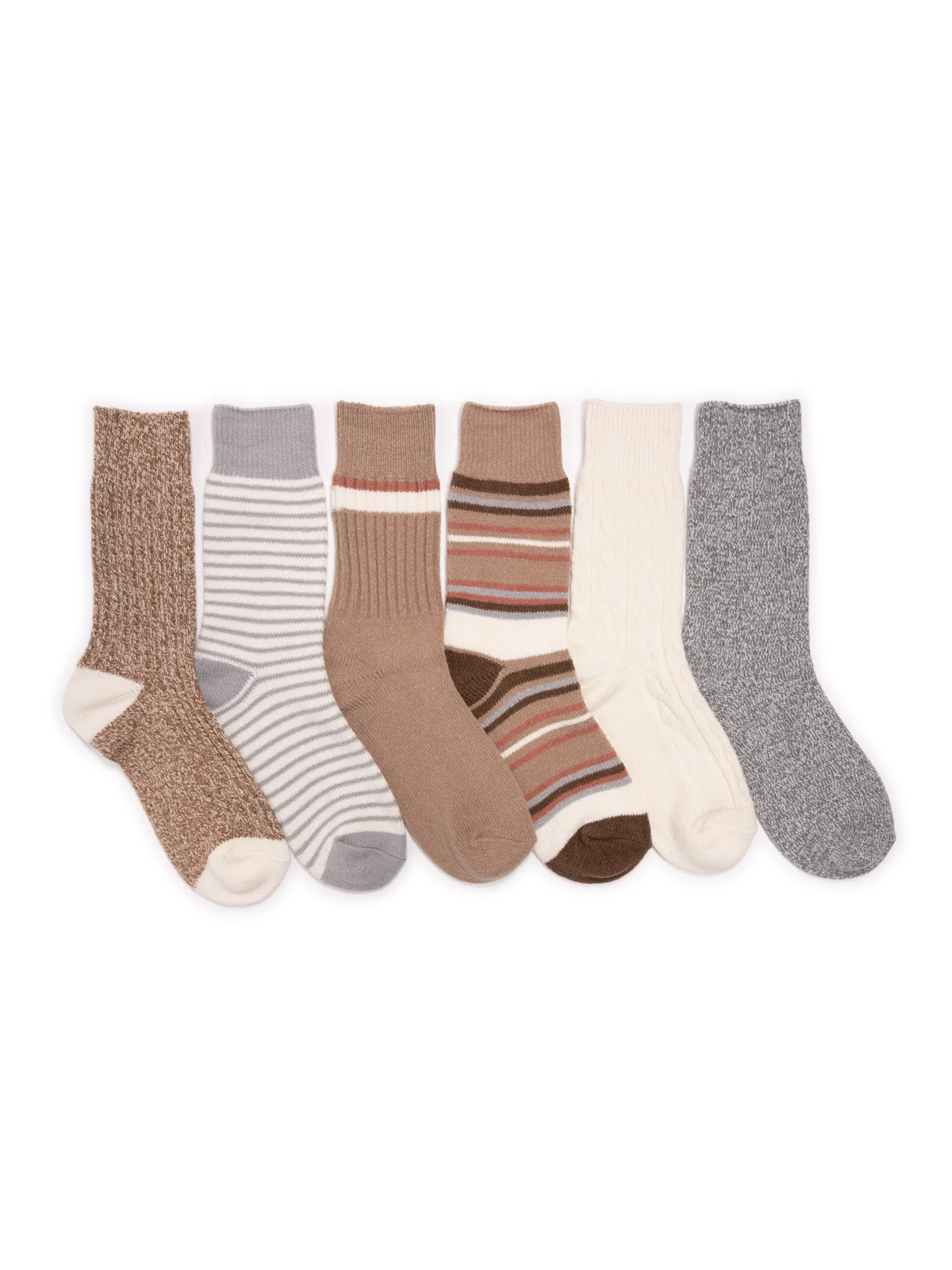 MUK LUKS Women's Crew Boot Socks, 6-Pack, Fits Shoe Sizes 6-11 - Walmart.com | Walmart (US)