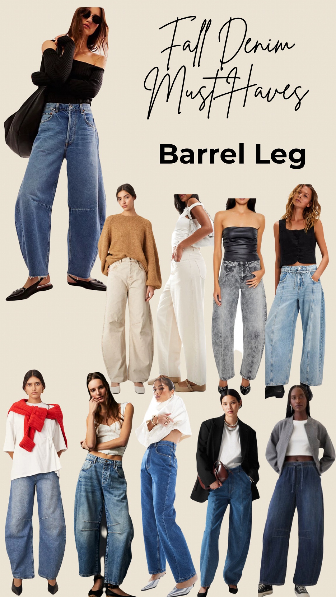 Fall denim must haves: barrel leg (horseshoe denim). Perfectly pairs yet again with boots or ballet flats and transitions seamlessly from season to season! $29 price point and up! Beautiful wash range captured. Enjoy! 

#LTKFindsUnder100 #LTKStyleTip #LTKSaleAlert