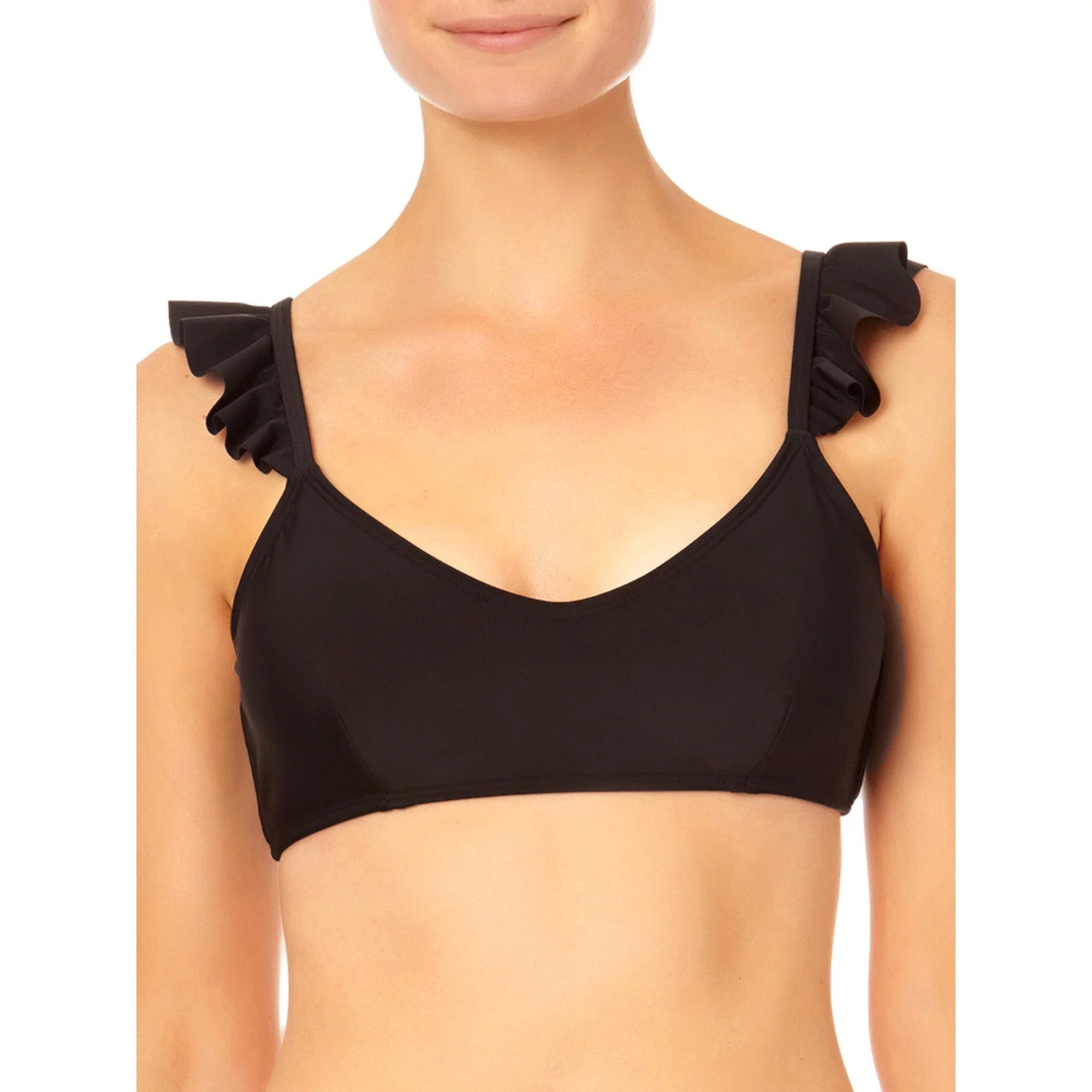 No Boundaries Juniors’ Ruffle Bralette Bikini Swim Top | Walmart (US)