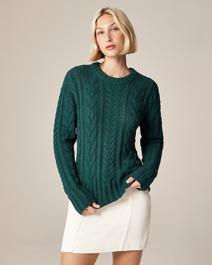 Cable-knit crewneck sweater | J. Crew US