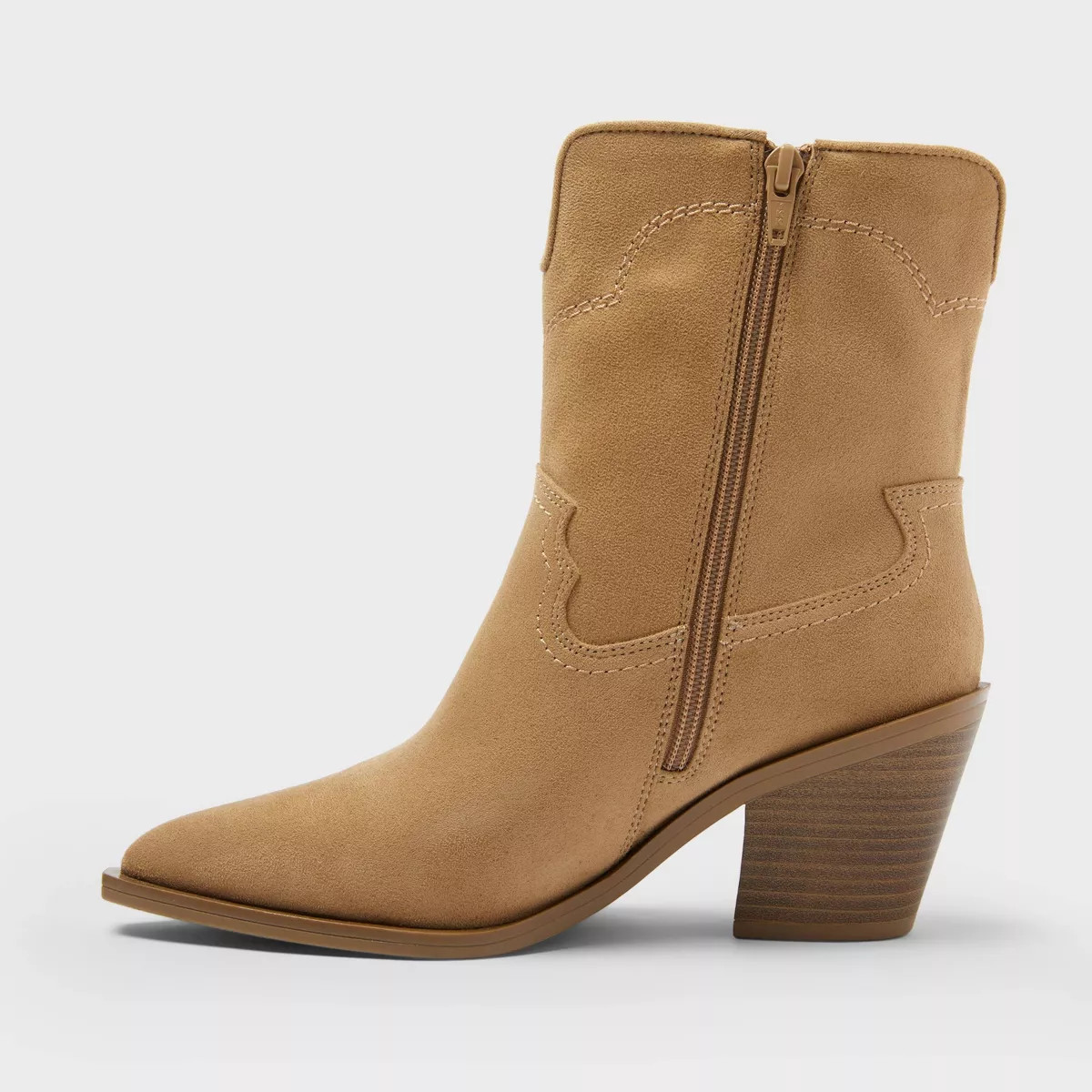 Women’s Dallas Ankle Western Bootie with Memory Foam Insole – Universal Thread™ Tan 8 | Target
