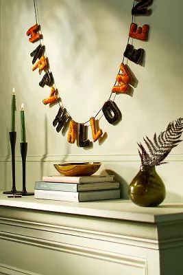 Happy Halloween Velvet Garland | Anthropologie (US)