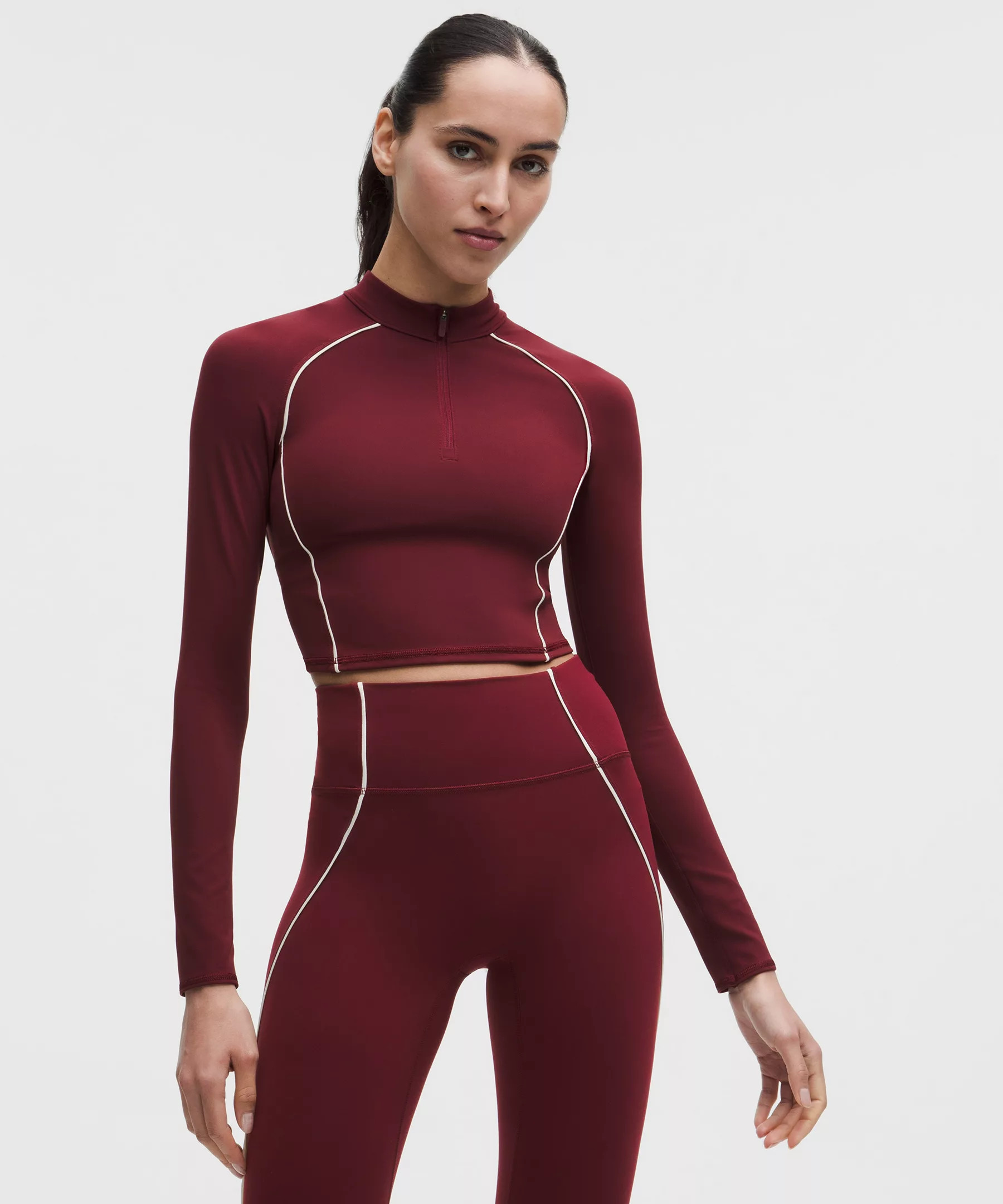 Wunder Train Cropped Long-Sleeve Half Zip | Lululemon (US)