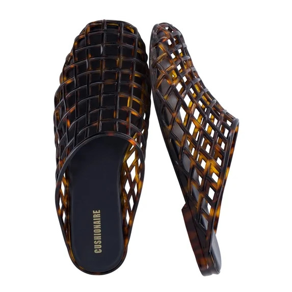Cushionaire Lab Jelly Flats for Women, Closed Toe Slip On Lightweight Womens Mules with Woven Des... | Walmart (US)