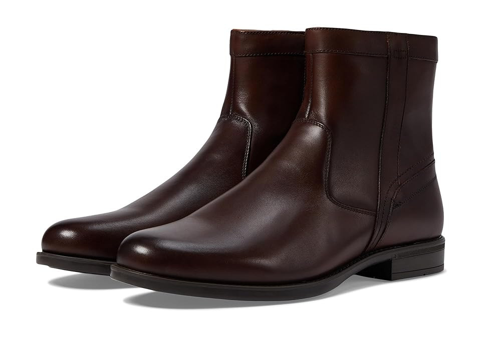 Florsheim Midtown Plain Toe Zipper Boots Men's Dress Zip Boots Brown Smooth : 8.5 M (D), Leather | Zappos