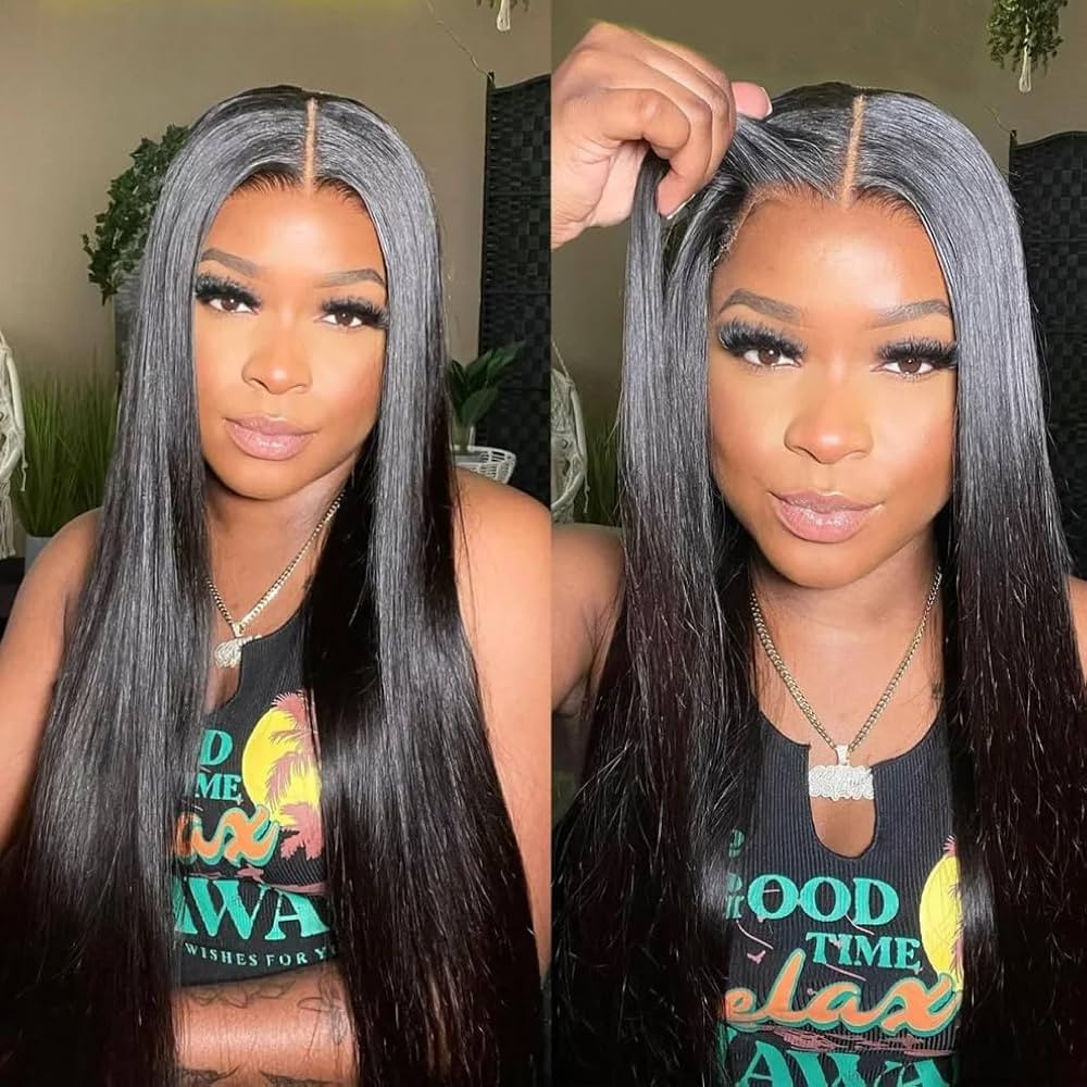 ISEE Block Wig Glueless Wigs Human Hair Pre Plucked Pre Cut 9x6 Skin Lace For Optional Replaceabl... | Amazon (US)