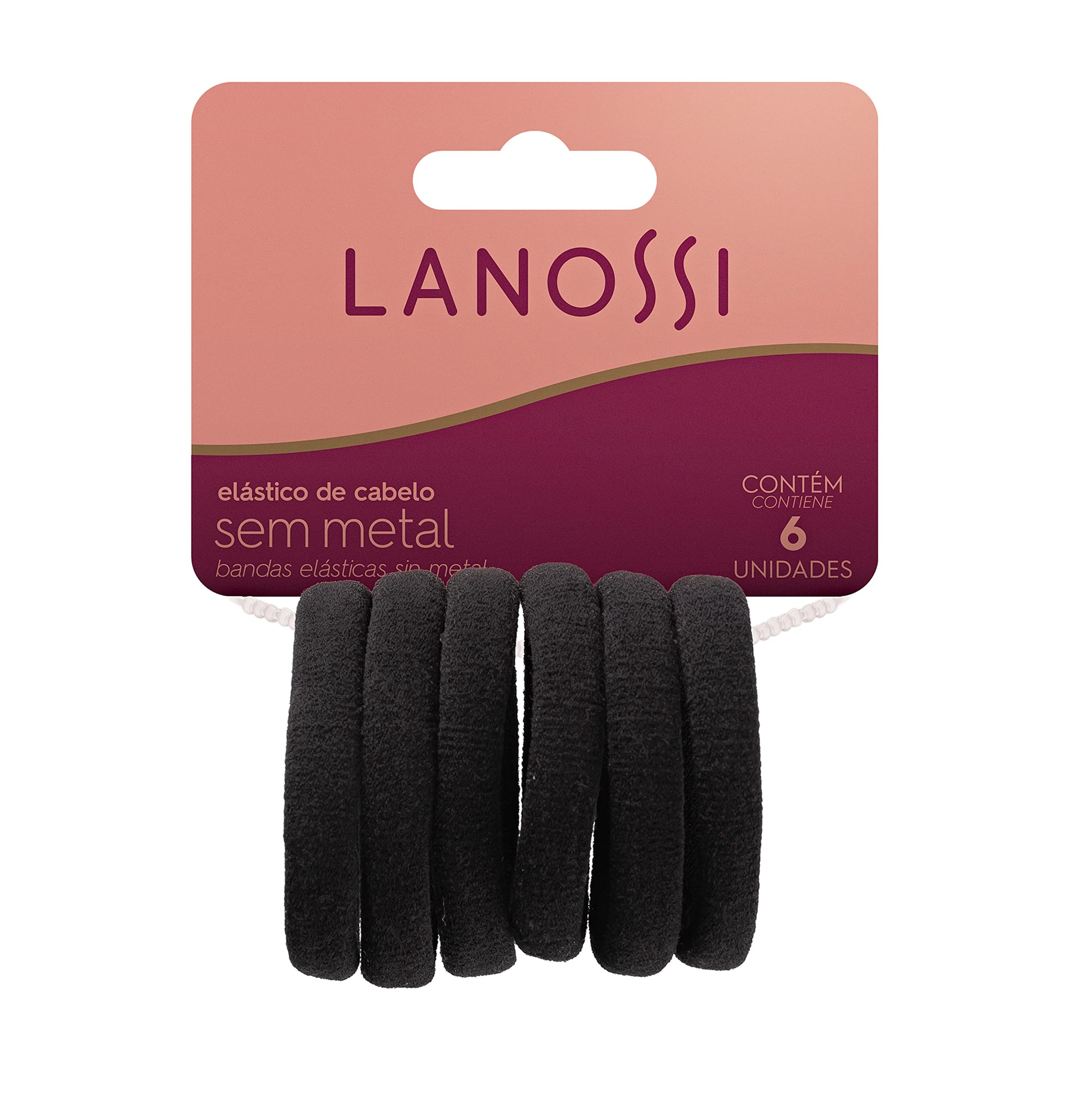 Lanossi Beauty & Care Elásticos De Cabelo Black - 6 Unidades Preto | Amazon (BR)