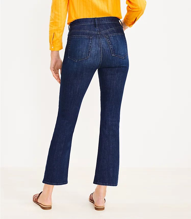 High Rise Kick Crop Jeans in Refined Dark Indigo Wash | LOFT