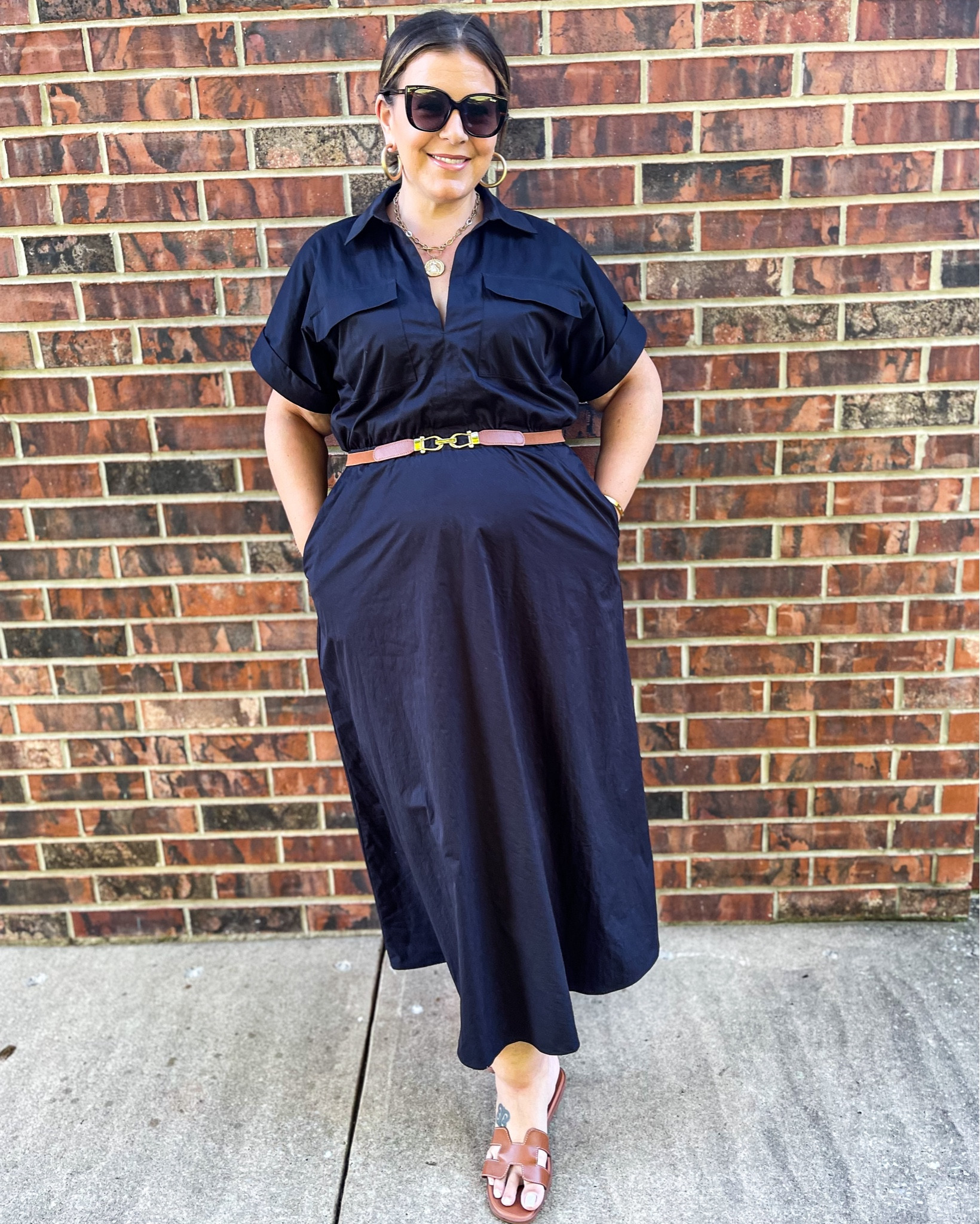 An Abercrombie dress so nice I bought it twice! This is the size large, but I also have another color in XL. Both fit well, a large just has a closer fit for me up top since I’m a pear shape. This is a perfect summer dress but will transition to fall so well, and it’s awesome for workwear outfits! 

#LTKMidsize #LTKPlusSize #LTKOver40