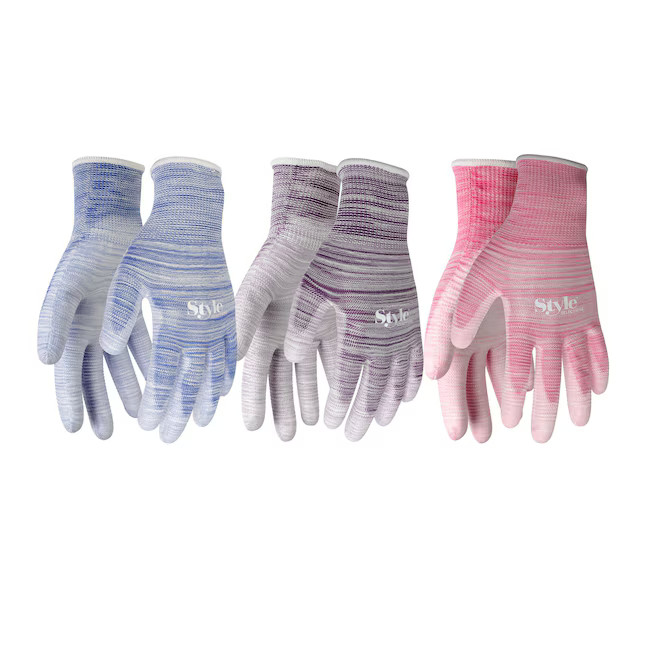 Style Selections Medium Polyurethane dipped Polyester Gardening Gloves 3 -Pairs | Lowe's