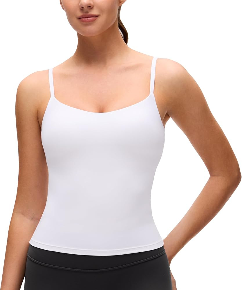 CRZ YOGA Softness Mold Butterluxe Camisole Tank Top for Women - Crop Adjustable U Back Workout Sh... | Amazon (US)