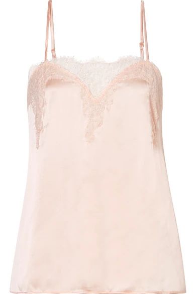Cami NYC - Sweetheart Lace-trimmed Silk-charmeuse Camisole - Pastel pink | NET-A-PORTER (UK & EU)