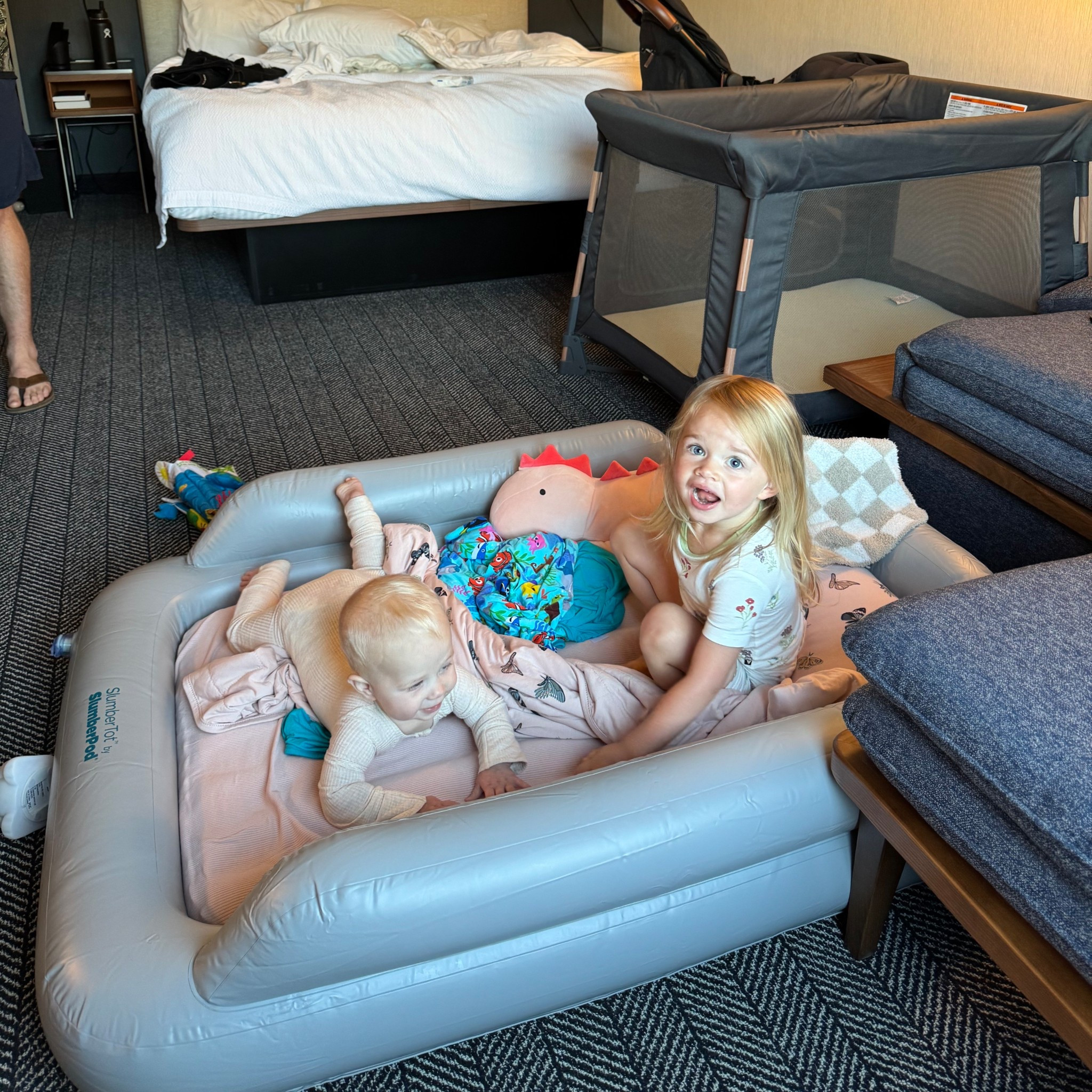 Inflatable toddler bed for travel is a must once your toddler outgrows the pack n play! 🙌🏼

#LTKSaleAlert #LTKKids #LTKFamily