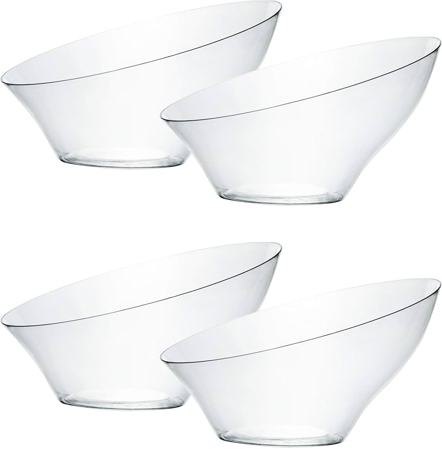 PLASTICPRO Disposable Angled Plastic Bowls Round Small Serving Bowl, Elegant for Party's, Snack, ... | Amazon (US)