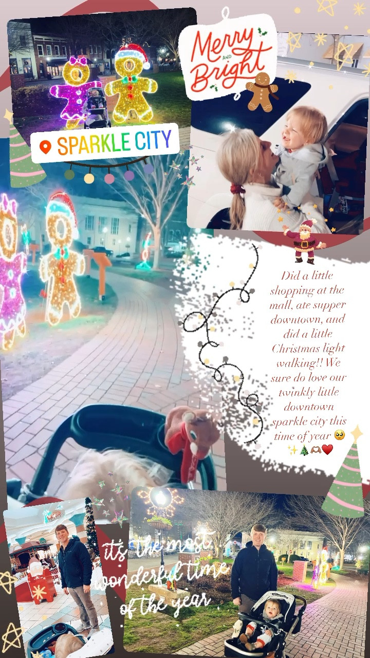 Did a little shopping at the mall, ate supper downtown, and did a little Christmas light walking!! We sure do love our twinkly little downtown sparkle city this time of year 🥹✨🎄🫶🏽♥️

#LTKHoliday #LTKbaby #LTKSeasonal
